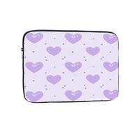 Funda para portátil de 12 pulgadas con diseño de corazón morado para mujeres y hombres, resistente al agua, bolsa de transporte para computadora de negocios, a prueba de golpes