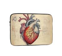 Funda para portátil de 12 Pulgadas con láminas de anatomía del corazón, Ideal para Viajes de Negocios y Uso en la Oficina, Tanto para Hombres como para Mujeres.
