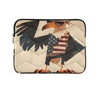 Funda para portátil de 13 a 14 pulgadas con diseño de dibujos animados divertidos, rey buitre, pájaro, retro, con cremallera, para ordenador portátil