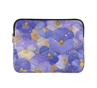 Funda para portátil de 13 a 14 pulgadas, de poliéster, con cremallera, flores abstractas, pensamientos morados, bolsillo para computadora portátil para viaje de trabajo