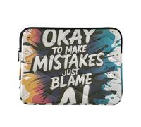 Funda para portátil de 13 a 14 pulgadas, elegante bolsa para laptop con cremallera It Is Ok To Make Mistake Just Blame Ai Funda para computadora con cremallera para viajes y negocios