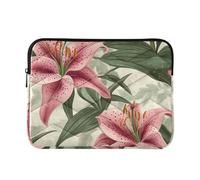 Funda para portátil de 13 a 14 pulgadas, forro suave, con cremallera, bolsa de transporte para computadora de Guyana Regia Lily Red para el trabajo, viaje, altego transparente