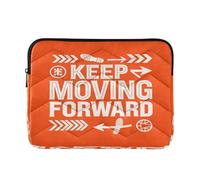 Funda para portátil de 13 a 14 pulgadas, poliéster, eslogan inspirador: Keep Moving Forward, bolsas de transporte con cremallera para viajes de trabajo