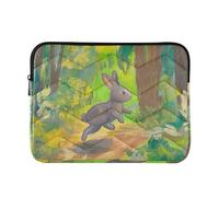 Funda para portátil de 13 a 14 pulgadas, suave, con cremallera, diseño de conejo, safari, funda rígida con cremallera para el trabajo y viajes