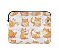 Funda para portátil de 13 a 14 pulgadas, un juego de bonitas fundas de gato gordo naranja con cremallera para el trabajo y viajes