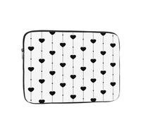 Funda para portátil de 13 Pulgadas con diseño de Corazones Negros sobre Blanco, Compatible con Air, para Hombres, Mujeres, Estudiantes universitarios y Escolares.