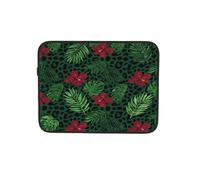 Funda para portátil de 13 pulgadas con diseño de flores rojas de la selva oscura