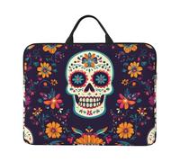 Funda para portátil de 14 pulgadas con diseño de calavera del Día de los Muertos, para mujeres y hombres, resistente al agua, bolsa de transporte para computadora de negocios, a prueba de golpes