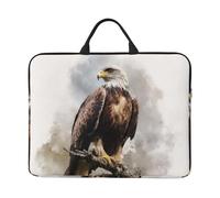 Funda para portátil de 14 Pulgadas, Resistente a Golpes, Protectora, con diseño de Acuarela de un halcón posado.