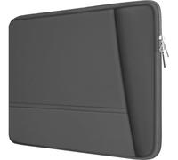 Funda para portátil de 15,6 pulgadas, duradera, respetuosa con el medio ambiente, funda de poliéster repelente al agua, funda vertical con bolsillo para MacBook, Notebook, color gris