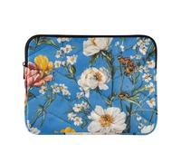 Funda para portátil de 15 a 16 pulgadas, resistente al agua, con diseño de flores de peonía blanca, bolsa de transporte con cremallera para rifle y compañía