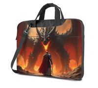 Funda para portátil de 16 pulgadas, Hero Confronts The Dragon In Flames, bolsa negra para laptop, Color, 26x36cm