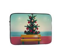 Funda para portátil de 17 pulgadas, a prueba de golpes, funda protectora delgada de transporte para árboles de playa en el fondo, 17 pulgadas