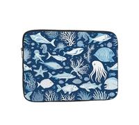 Funda para portátil de 17 pulgadas, funda protectora suave con estampado de animales marinos, bolsa delgada y ligera, especialmente compatible con MacBook de 17 pulgadas, se adapta a algunos