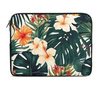 Funda para Portátil Hojas De Palma con Flower Hawaianas Funda Portátil Moda Personalizado Ordenador Portátiles, para Computadoras, Laptop, Travel, 15In