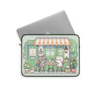 Funda para portátil Kawaii Cats In Cafe, funda para laptop con diseño de gatos lindos, protección suave para laptop, decoración de laptop con bonitos gatos de café, multicolor, 15 pulgadas, Genérico