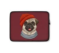 Funda para Portátil Lindo Perro Pug Funda Ordenador Portatil Multicolor Impermeable Funda Protectora para Portátiles 15In, para Laptop, Hombre