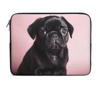 Funda para Portátil Lindo Pug Negro Maletin Portatil Anti-Rasguños Personalizado Ordenador Portátiles, para Laptop, Office, Computadoras, 15In