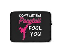 Funda para Portátil No Dejes Que La Cola De Caballo Te Engañe Diseño De Patada De Karate Funda para Ordenadores Portátiles Multicolor Anti-Rasguños Funda Portátil 15In, para Laptop, Mujer