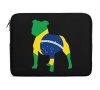 Funda para Portátil Perro Bandera De Brasil Funda Portátil Y Tablet Anti-Rasguños Personalizado Ordenador Portátiles, para Office, Travel, Laptop, 15In