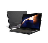 Funda para portátil Samsung Galaxy Book 3 Pro/Galaxy Book 3 Pro 360/Galaxy Book 3 Ultra de 16 Pulgadas, Piel sintética, Desmontable (Gris Negro)