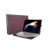Funda para portátil Samsung Galaxy Book 4/5 Pro 360 y Book4 Ultra y Book 4 Pro/Edge de 16 Pulgadas, Funda Protectora de Piel sintética 2 en 1 con Soporte para bolígrafo (borgoña)