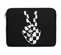 Funda para Portátil Símbolo De La Paz A Cuadros En White Y Negro Funda para Computadora Portátil Anti-Rasguños Moda Protectora para Portátiles, para Office, Travel, Laptop, 15In
