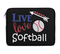 Funda para Portátil Vive, Ama Las Pelotas De Sóftbol Funda Portátil Personalizado Anti-Rasguños Portátiles Bolsa, para Mujer, Laptop, Travel, 15In