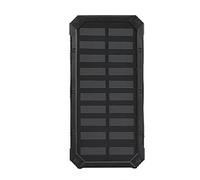 Funda para Power Bank, Batería no Incluida, Energía Solar con Panel Solar Monocristalino de 150x69mm, Visualización en Tiempo Real del Consumo de Energía del Móvil, Detección/Carga Automática(Negro)