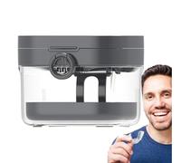 Funda para prótesis dentales para remojo, taza de limpieza de dentaduras postizas, con juego de espejo, cubierta de protección de dientes, herramienta de limpieza para baño, niños, viajes