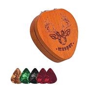 Funda para púas con forma de diamante, caja de bajo para guitarra, instrumentos musicales, púas de guitarra con pack de púas de madera