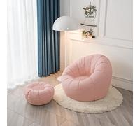 Funda para puf con reposapiés, tumbona de almacenamiento en forma de pétalo para animales de peluche o espuma viscoelástica, ideal para un asiento cómodo