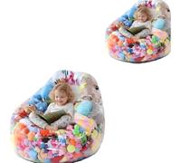 Funda para puf de almacenamiento de animales de peluche extra grande, impermeable, 150 L, organizador de juguetes para guardería, dormitorio, sala de juegos (2 piezas)