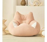 Funda para puf de tela de peluche sin relleno, para sala de estar, dormitorio, balcón, color rosa, 70 x 65 x 65 cm, suave, acogedor, elegante decoración del hogar