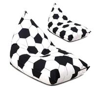 Funda para puf sin relleno, tamaño XXL, diseño de balón de fútbol | Funda para puf y silla, 3 en 1, para leer, relajarse, jugar, sala de estar, sala de juegos, 127 x 72 x 72 cm