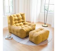 Funda para puf, tela de cuero de primera calidad para adultos, sin relleno, sofá tumbona, muebles relajantes