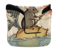 Funda para putter de golf con diseño de olas del océano japonés, con cierre magnético, para mazo de golf, cuadrado, piel sintética