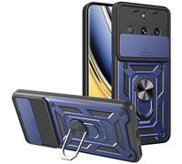 Funda para Realme 11 Pro / 11 Pro+ 5G, Protección de Cámara Carcasa Antigolpes Armor Silicone Armor Carcasa con 360 Anillo Soporte PC Silicona TPU Bumper Antigolpes Case, Azul