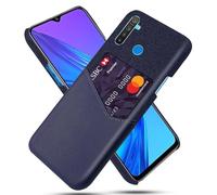 Funda para Realme C3,Antideslizante,Protección contra caídas de 360°,Resistencia a Las Huellas Digitales,Eestuche de Cuero de Lienzo y PU con 1 Ranura para Tarjetas detrás-Blue