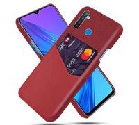 Funda para Realme C3,Antideslizante,Protección contra caídas de 360°,Resistencia a Las Huellas Digitales,Eestuche de Cuero de Lienzo y PU con 1 Ranura para Tarjetas detrás-Red
