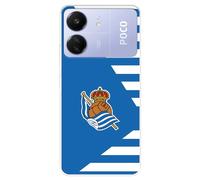 Funda para Realme C67 del Real Sociedad de Fútbol Real Rayas horizontales tansparente para Proteger tu móvil. Capa de Silicona Flexible con Licencia Oficial