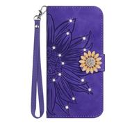 Funda para Realme C75 4G con purpurina y diamantes para mujer, con ranura para tarjetas, bolsillos para dinero en efectivo, piel sintética con diseño de girasol en relieve, a prueba de golpes, funda