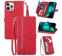 Funda para Realme C75 4G, Samsung Glaxay A51, con cremallera, a prueba de golpes, protector de piel, con correa para la muñeca, cierre magnético, múltiples tarjeteros, soporte para teléfono, color