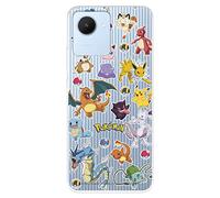 Funda para Realme Narzo 50i Prime - C30 Oficial de Pokémon, Sticker Pokémon y Poké Ball para Proteger tu móvil. Carcasa para Realme de Silicona Flexible con Licencia Oficial de Pokémon
