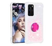 Funda para Redmi Note 14 Pro 5G con soporte para anillo, 3D Glitter Quicksand Flowing Liquid Bling Sparkle Cute Clear Gel Silicona Slim a prueba de golpes Funda protectora para Redmi Note 14 Pro 5G