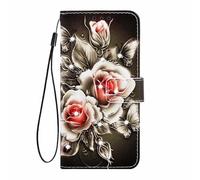 Funda para Redmi Note 14 Pro 5G, piel sintética con tapa y función atril para Redmi Note 14 Pro 5G, con función atril y ranuras para tarjetas, para Redmi Note 14 Pro 5G Roses