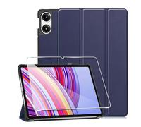 Funda para Redmi Pad Pro 5G/ 4G / Xiaomi Poco Pad 12.1 Inches +1 Pack Cristal Vidrio Templado,con Función Soporte,Anti-Arañazos Protectora Case función -Azul