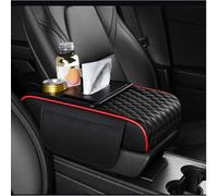 Funda para Reposabrazos de Coche para Audi TT 2 Seats MK2 2007-2014, Protección Cubierta para Consola Central Cuero con Bolsa de Almacenamiento,Black-Red