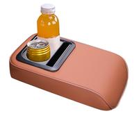 Funda para Reposabrazos De Coche - Protector De Piel para Descansabrazos - Cojín Elevador Multifuncional con Organizador De Vasos Y Soporte para Teléfono para Auto Camioneta Vehículo