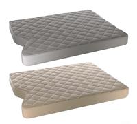 Funda para reposabrazos de consola Ford para salto para asiento, piel de microfibra suave y resistente con doble costura (beige)